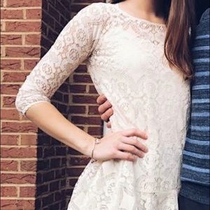 Dress mini lace dress with attached slip